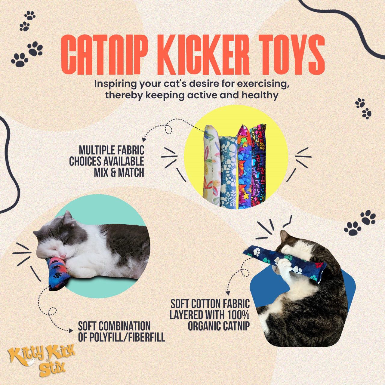 Single 15 Catnip Kicker Stix Kitty Kick Stix Happy Cats