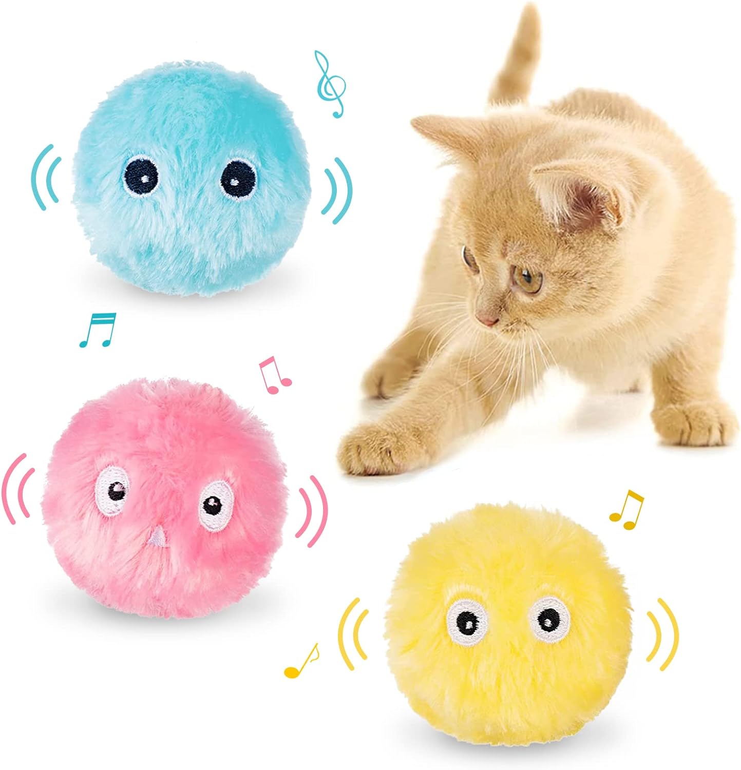 Chirping Fluffy Plush Catnip Balls